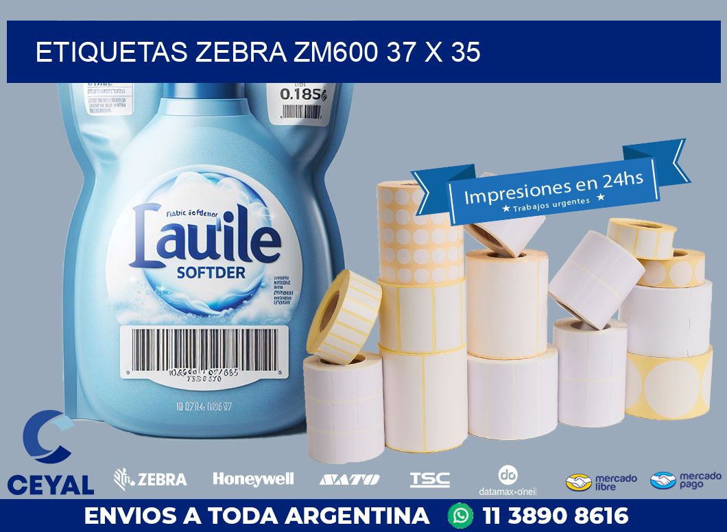 ETIQUETAS Zebra ZM600 37 x 35