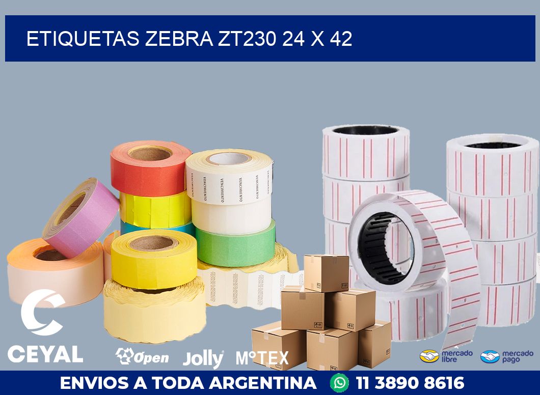 ETIQUETAS Zebra ZT230 24 x 42