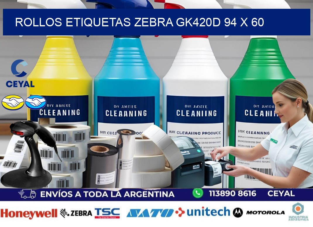 ROLLOS ETIQUETAS Zebra GK420D 94 x 60