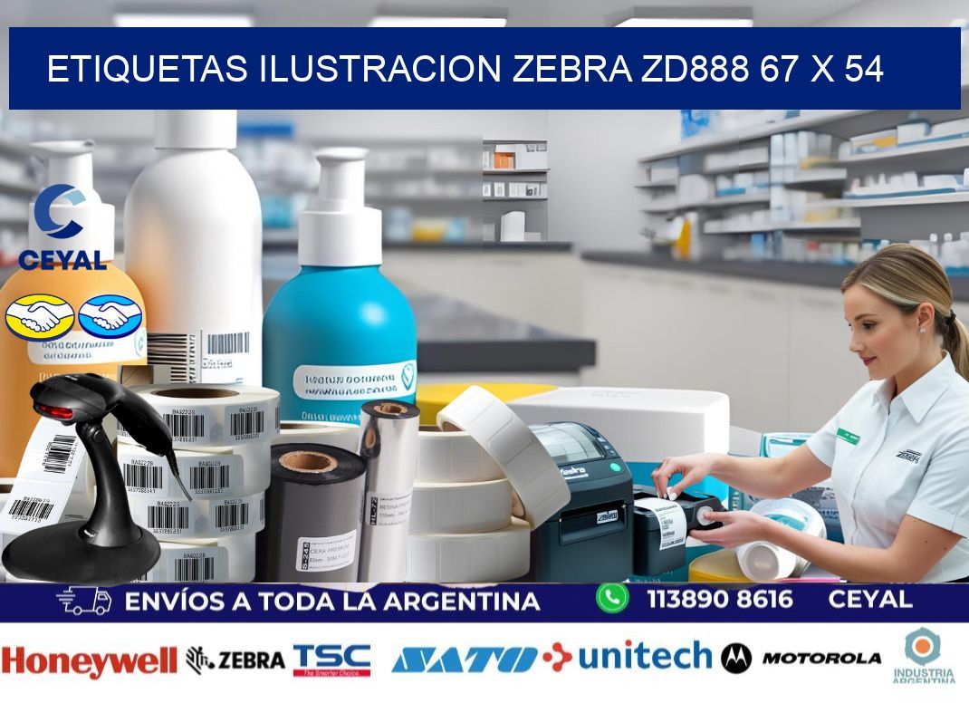 ETIQUETAS ILUSTRACION ZEBRA ZD888 67 x 54