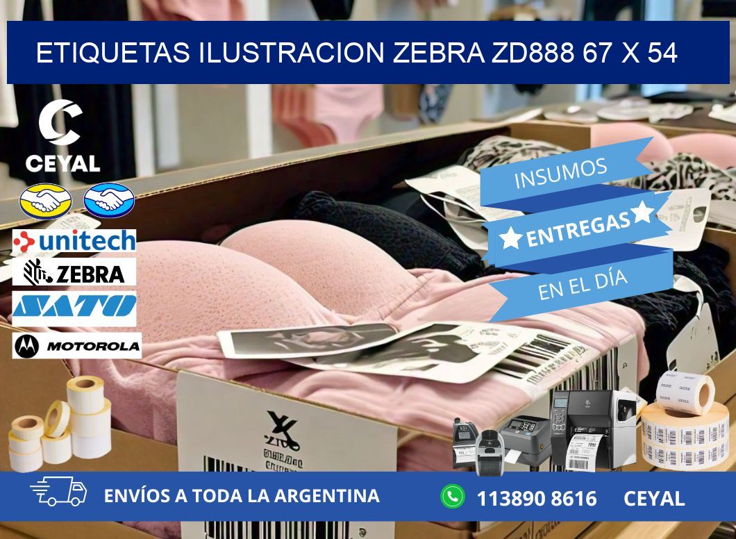 ETIQUETAS ILUSTRACION ZEBRA ZD888 67 x 54
