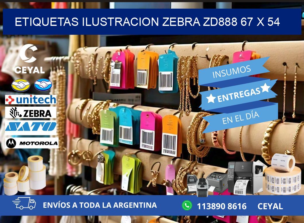 ETIQUETAS ILUSTRACION ZEBRA ZD888 67 x 54