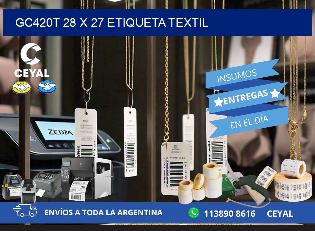 GC420T 28 x 27 ETIQUETA TEXTIL
