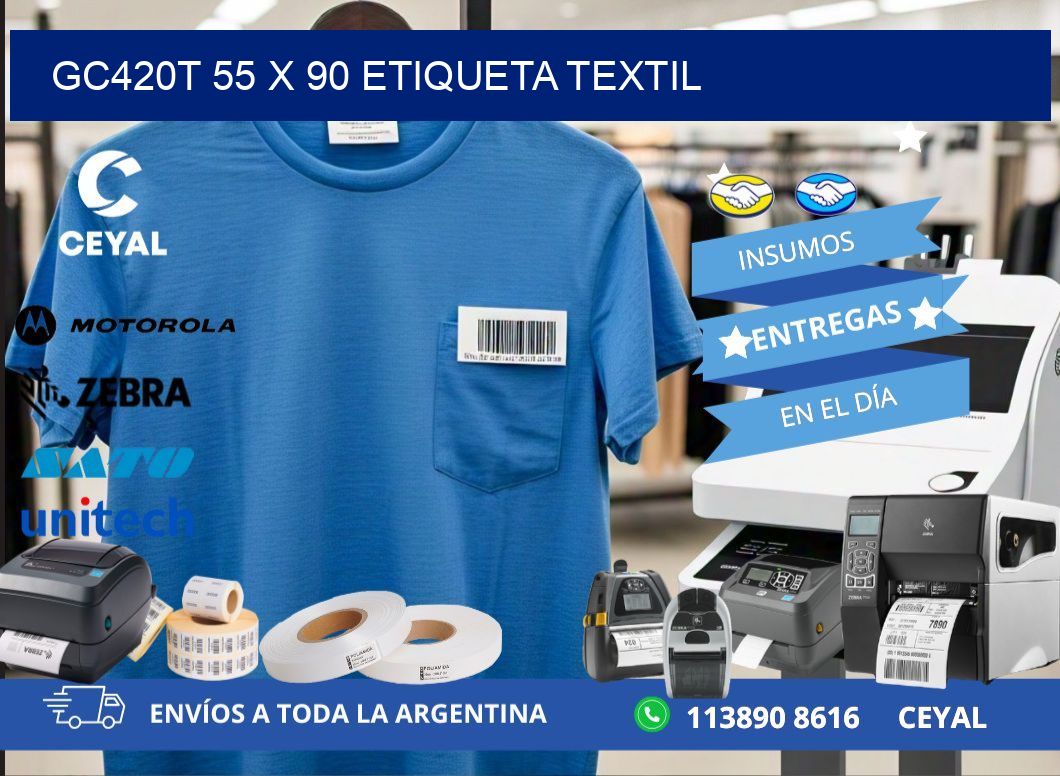 GC420T 55 x 90 ETIQUETA TEXTIL