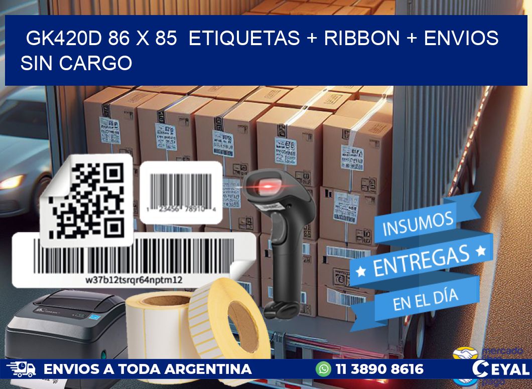 GK420D 86 x 85  etiquetas + ribbon + envios sin cargo