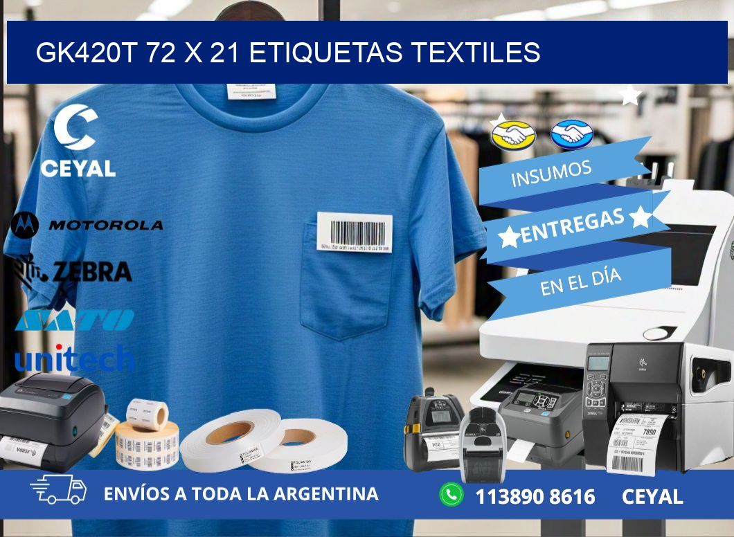 GK420T 72 x 21 ETIQUETAS TEXTILES