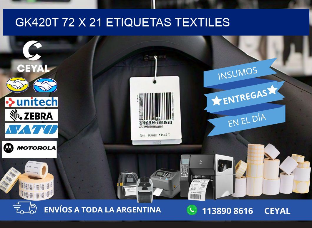 GK420T 72 x 21 ETIQUETAS TEXTILES