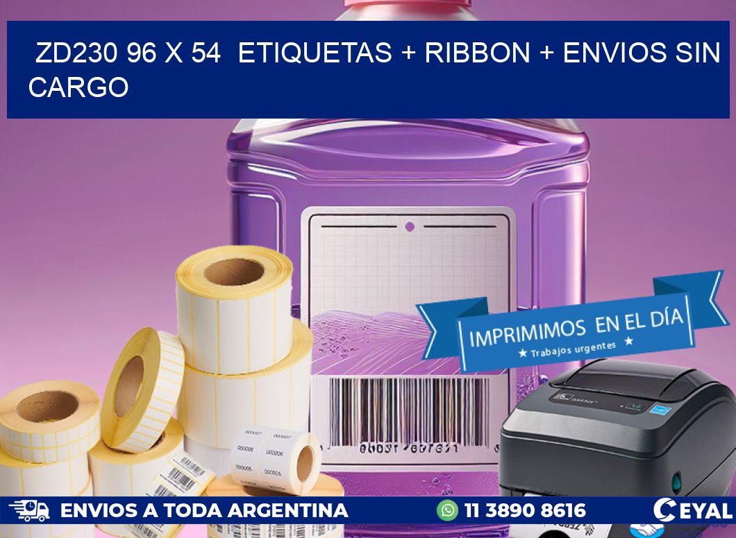 ZD230 96 x 54  etiquetas + ribbon + envios sin cargo