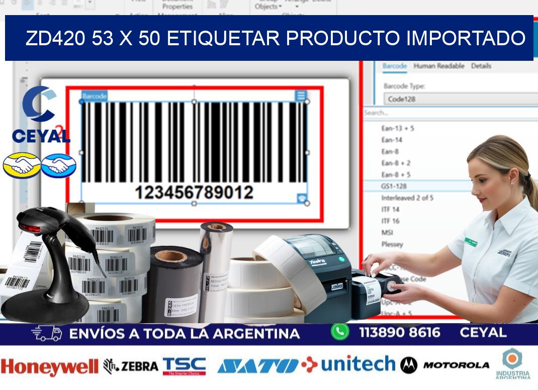 ZD420 53 x 50 ETIQUETAR PRODUCTO IMPORTADO