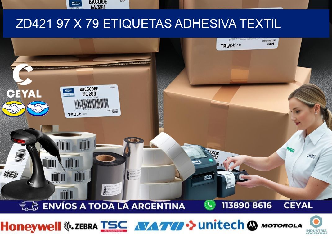 ZD421 97 x 79 ETIQUETAS ADHESIVA TEXTIL