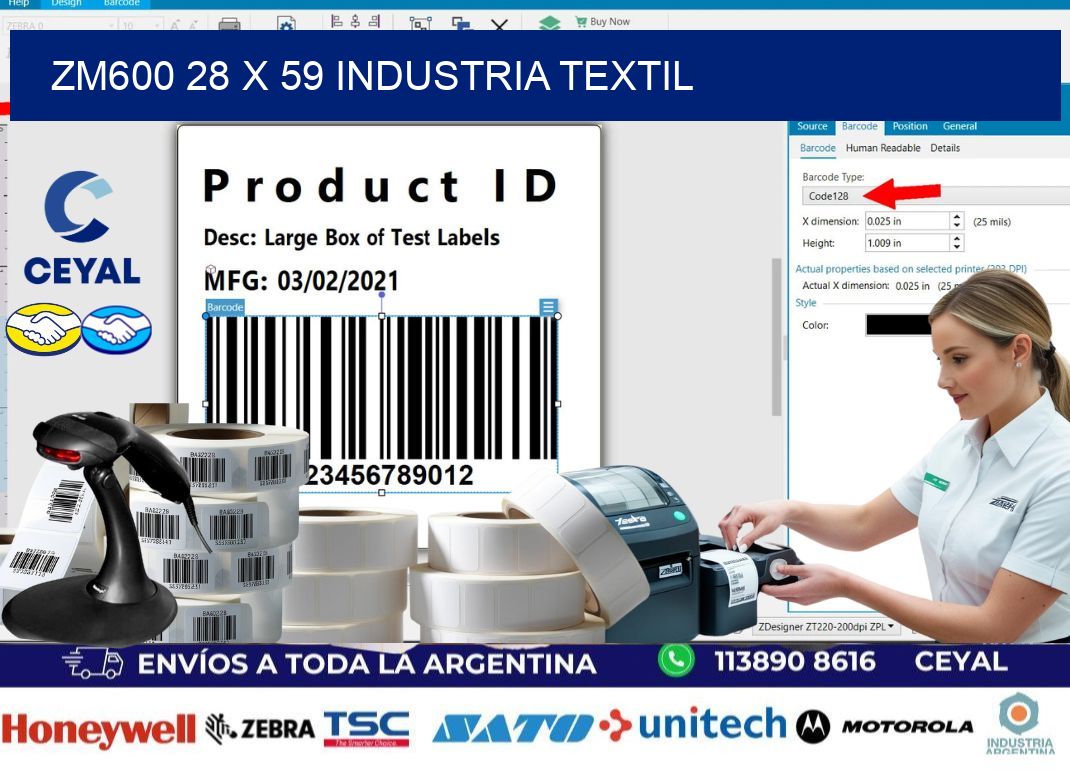 ZM600 28 x 59 INDUSTRIA TEXTIL