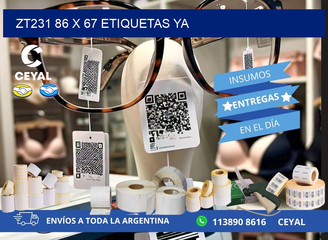 ZT231 86 x 67 ETIQUETAS YA