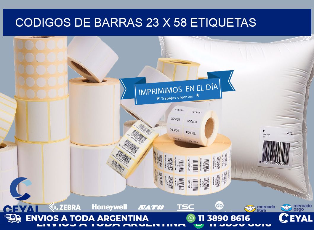 codigos de barras 23 x 58 etiquetas