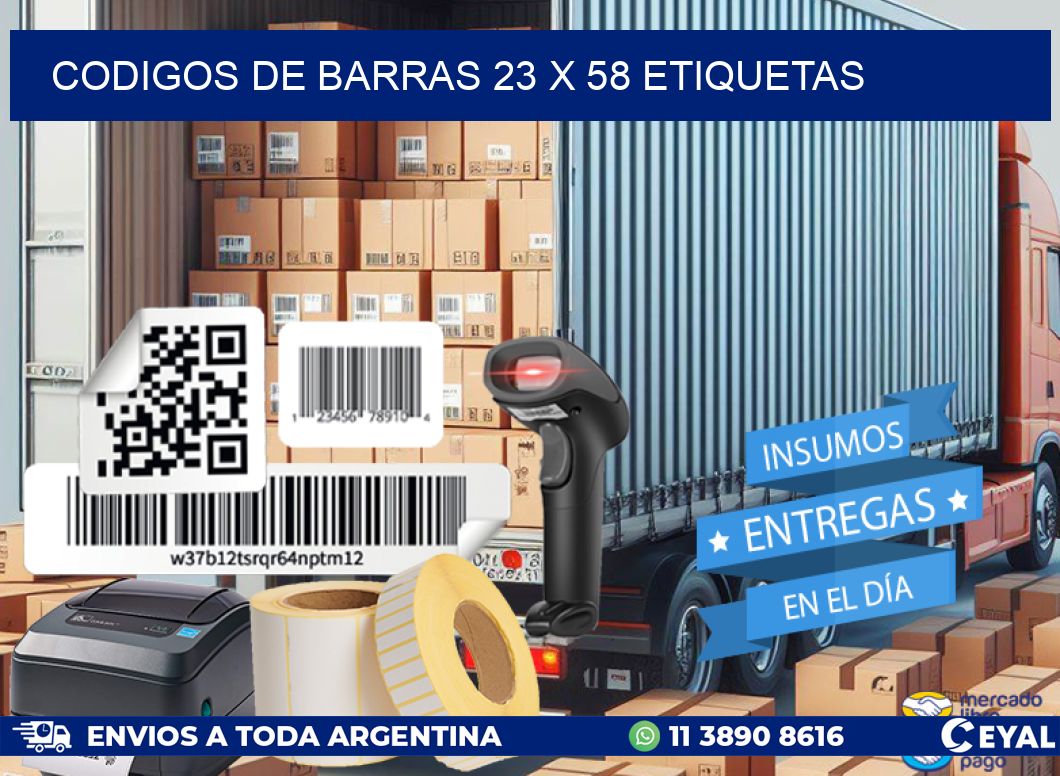 codigos de barras 23 x 58 etiquetas