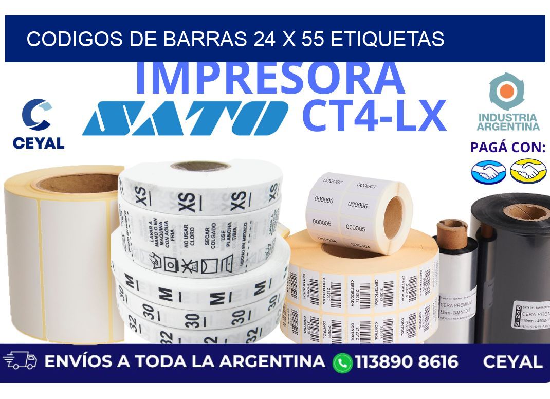 codigos de barras 24 x 55 etiquetas