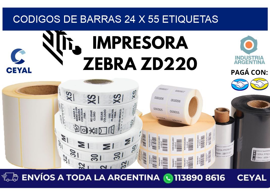 codigos de barras 24 x 55 etiquetas