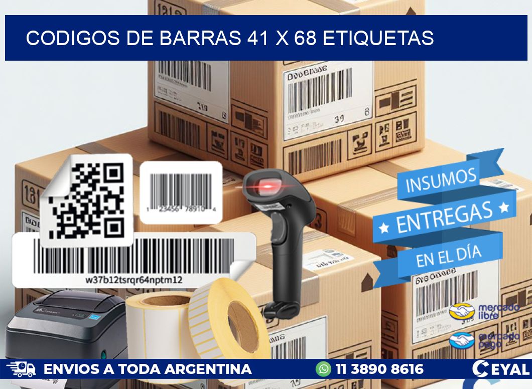 codigos de barras 41 x 68 etiquetas