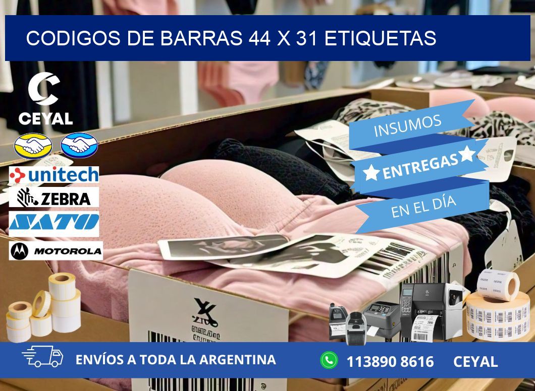 codigos de barras 44 x 31 etiquetas