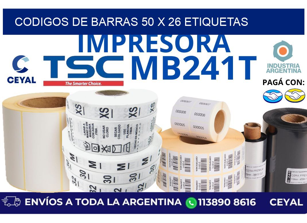 codigos de barras 50 x 26 etiquetas