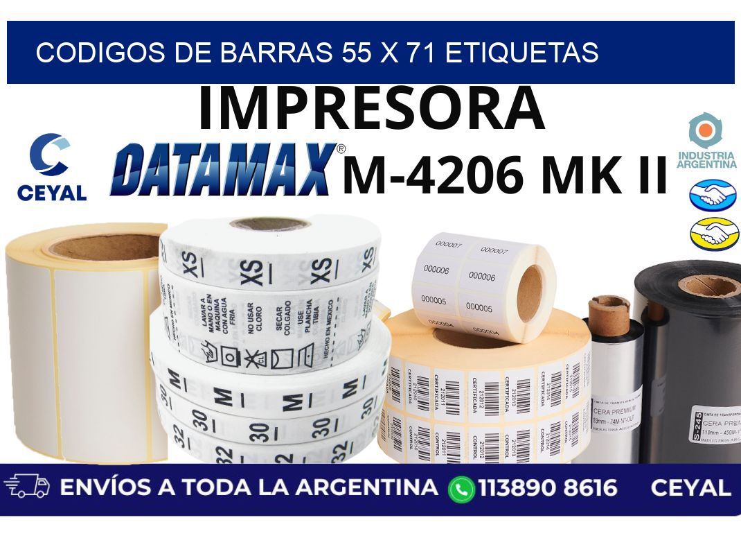 codigos de barras 55 x 71 etiquetas