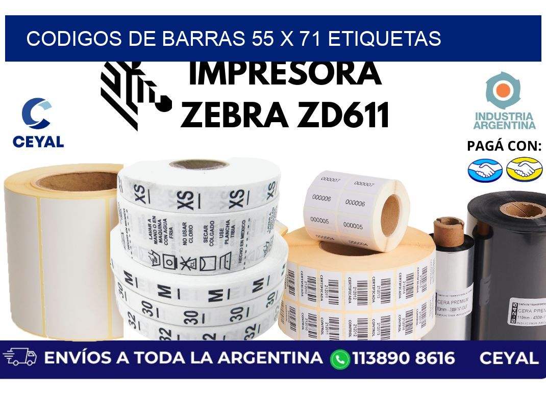 codigos de barras 55 x 71 etiquetas