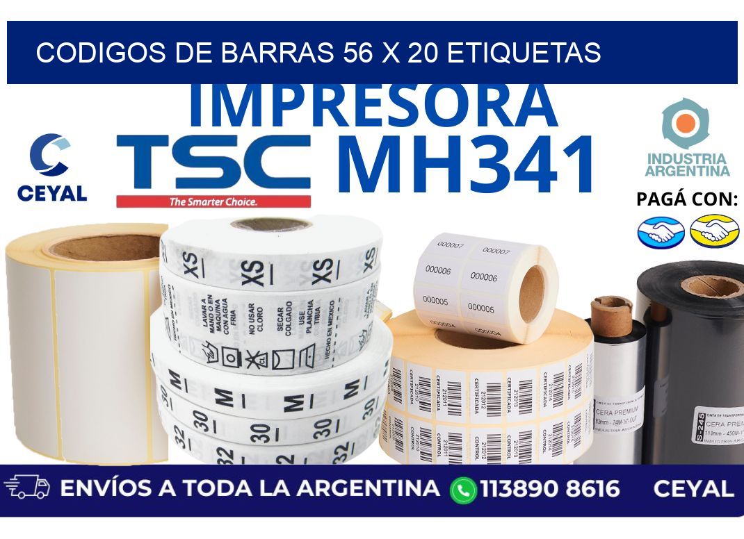 codigos de barras 56 x 20 etiquetas