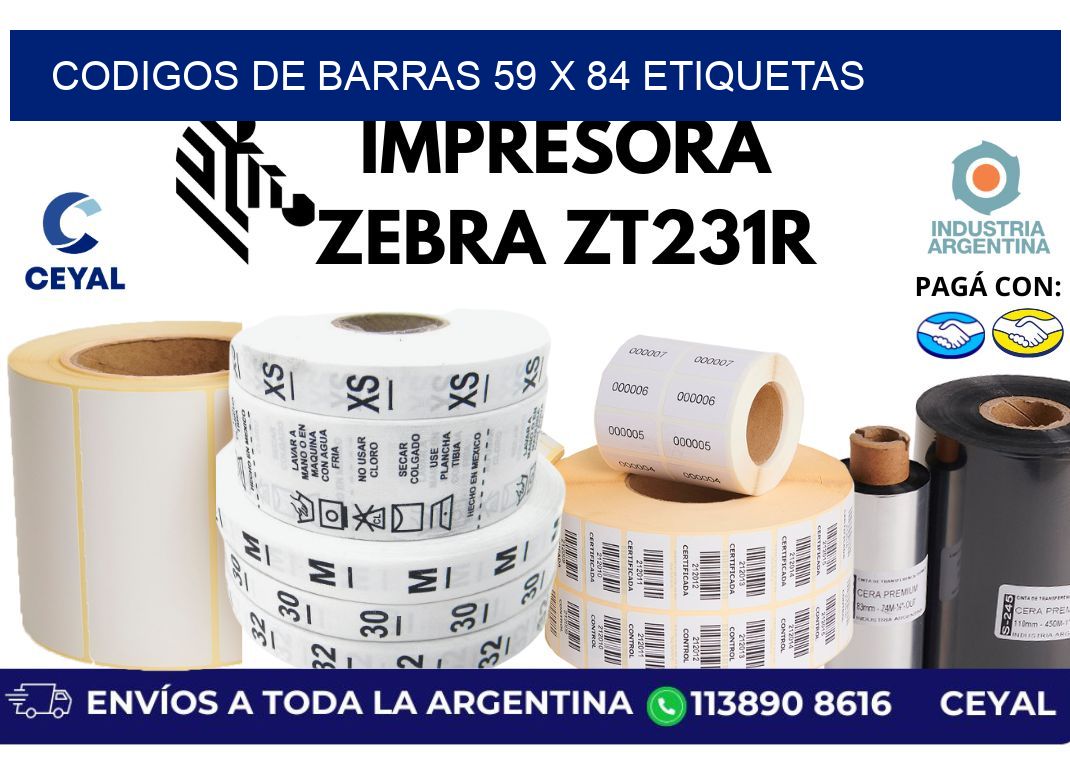 codigos de barras 59 x 84 etiquetas