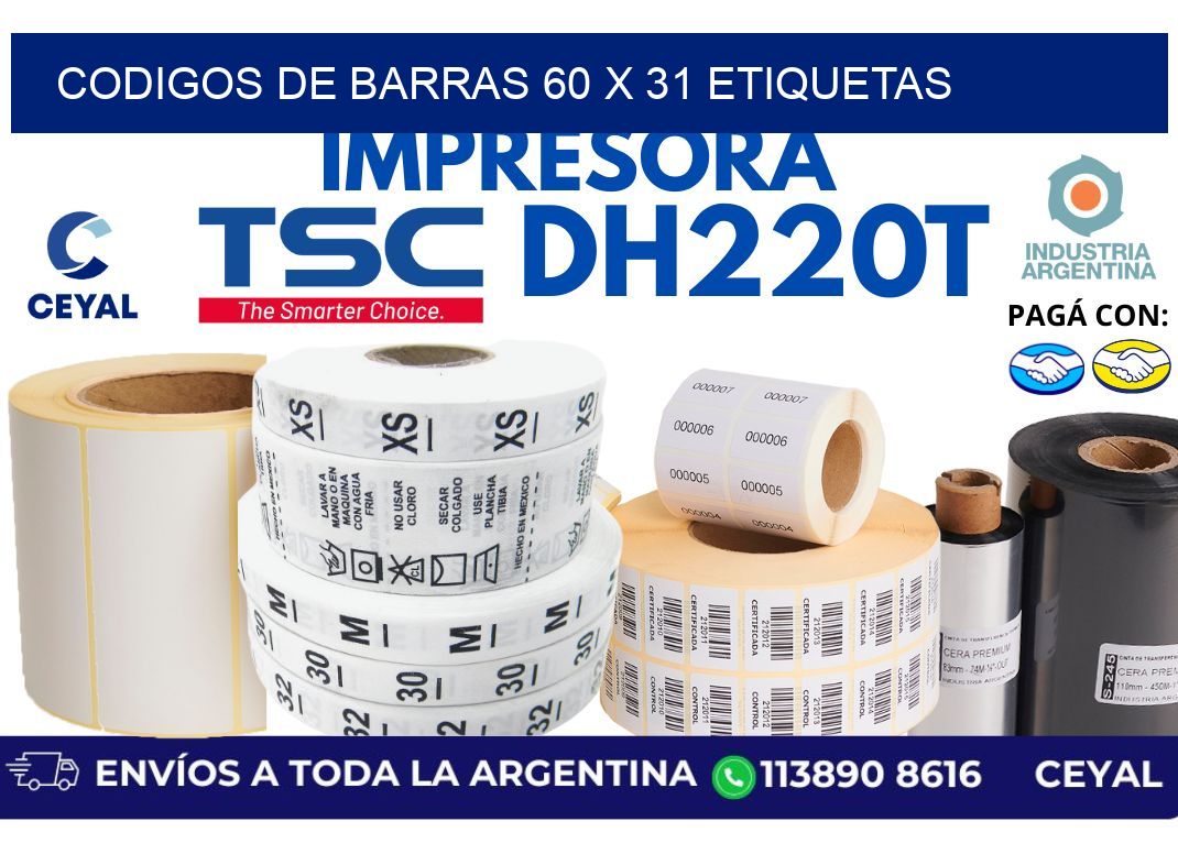 codigos de barras 60 x 31 etiquetas