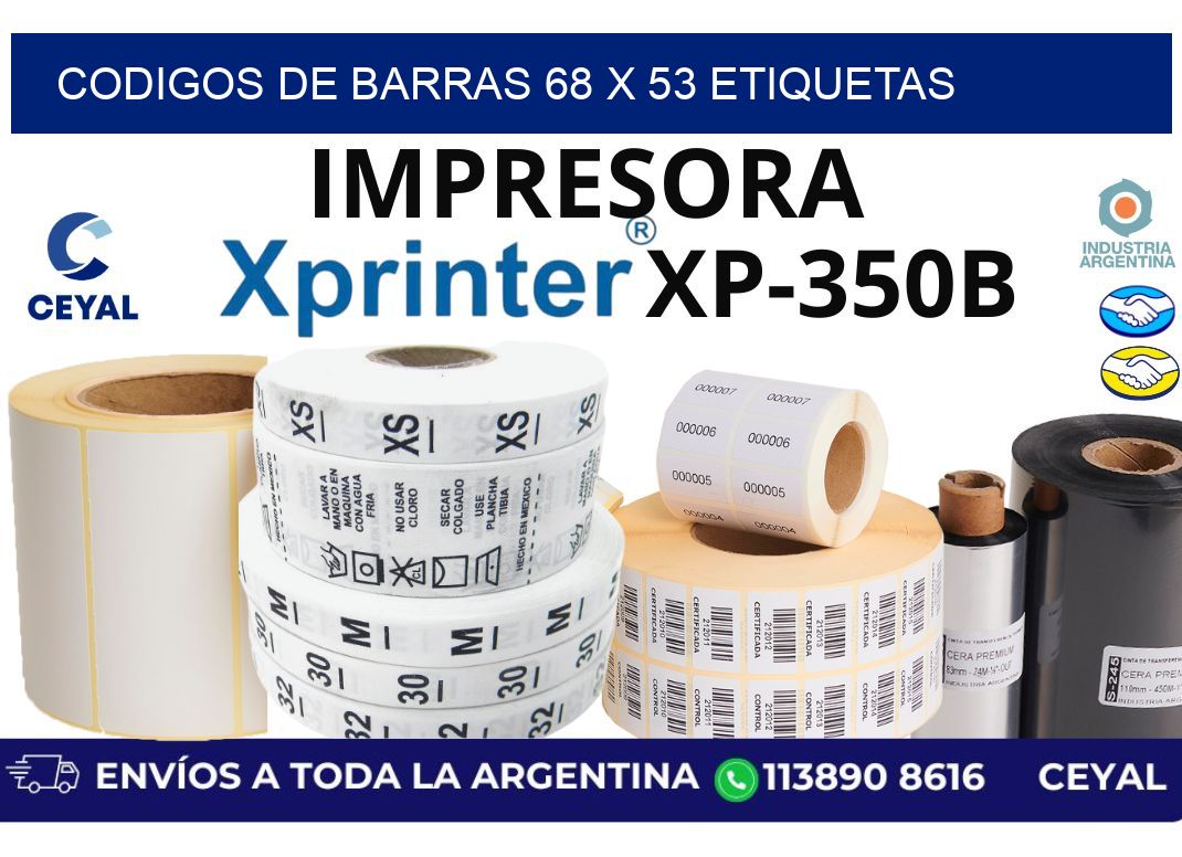 codigos de barras 68 x 53 etiquetas