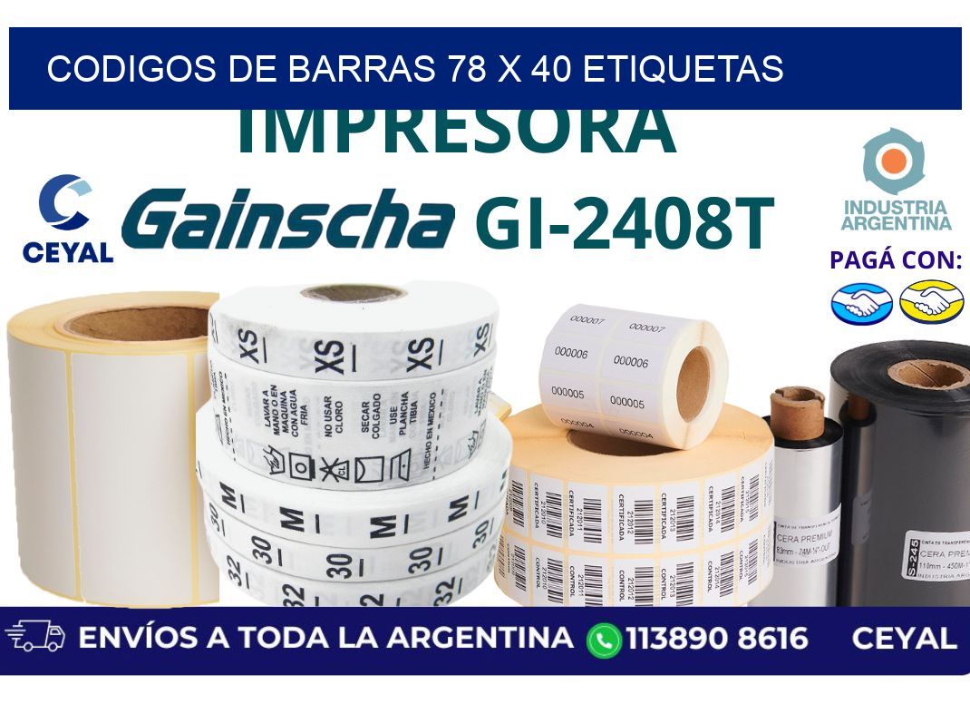 codigos de barras 78 x 40 etiquetas