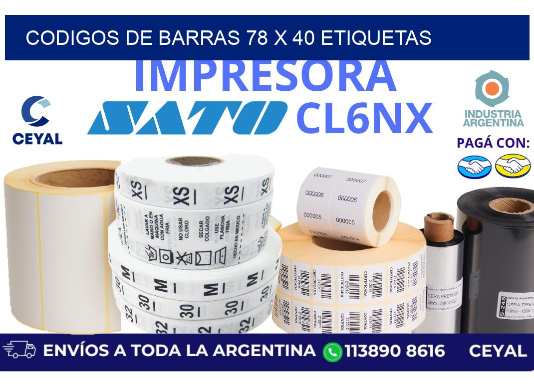 codigos de barras 78 x 40 etiquetas