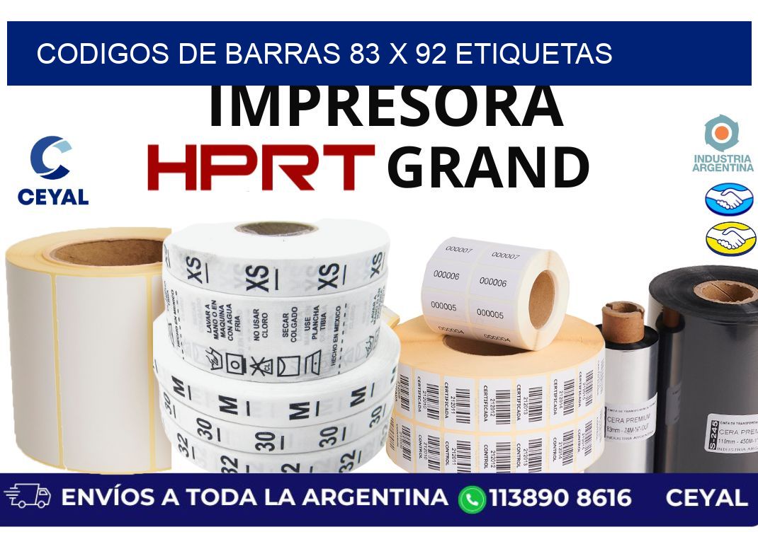 codigos de barras 83 x 92 etiquetas