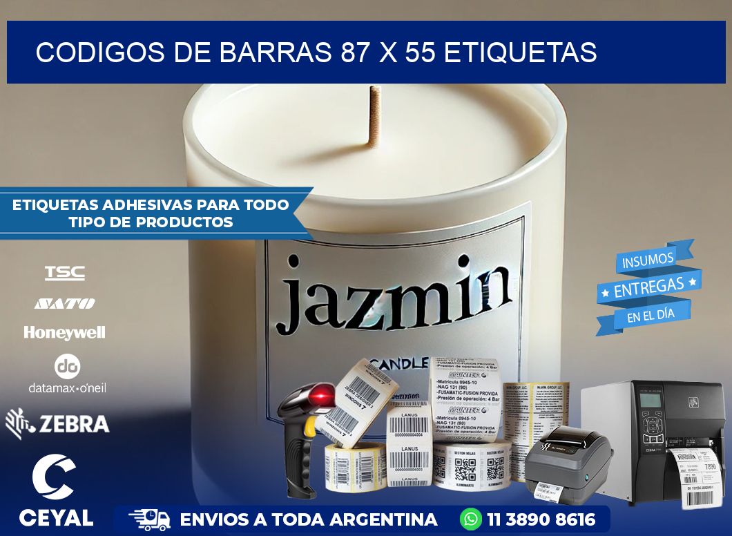 codigos de barras 87 x 55 etiquetas