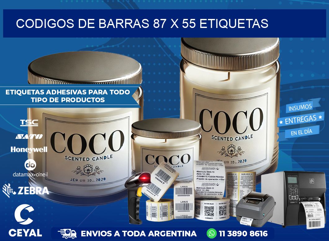 codigos de barras 87 x 55 etiquetas