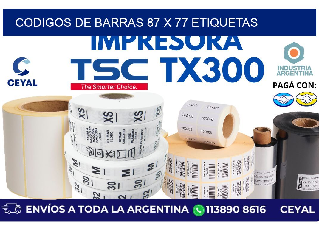 codigos de barras 87 x 77 etiquetas
