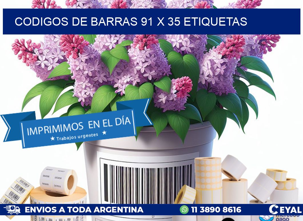 codigos de barras 91 x 35 etiquetas