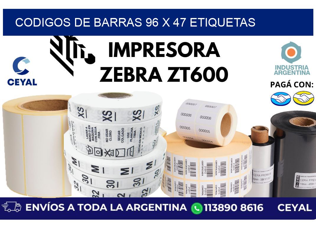 codigos de barras 96 x 47 etiquetas