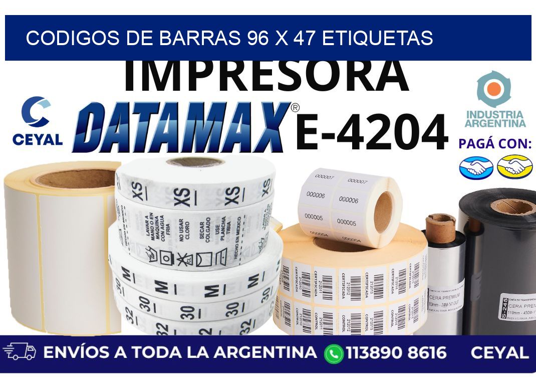 codigos de barras 96 x 47 etiquetas