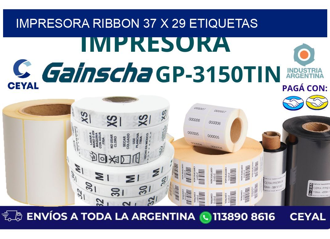 impresora ribbon 37 x 29 etiquetas