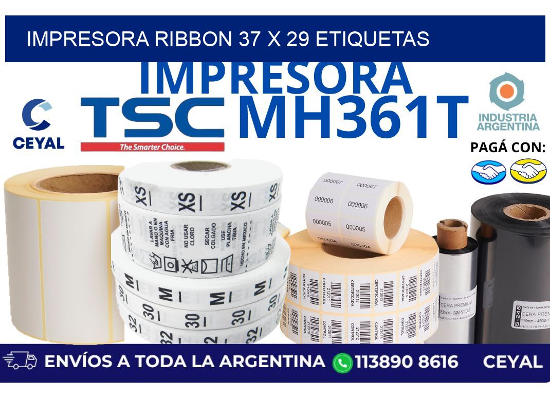 impresora ribbon 37 x 29 etiquetas