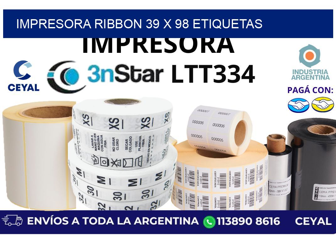 impresora ribbon 39 x 98 etiquetas