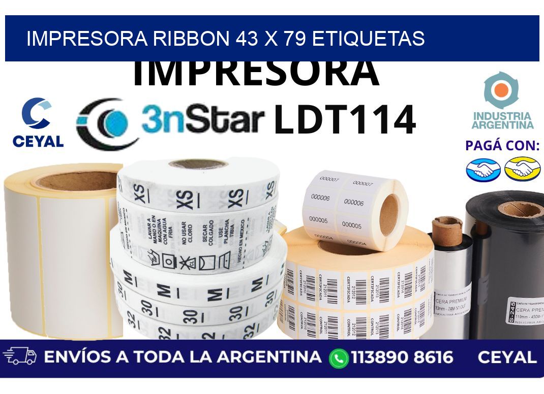 impresora ribbon 43 x 79 etiquetas