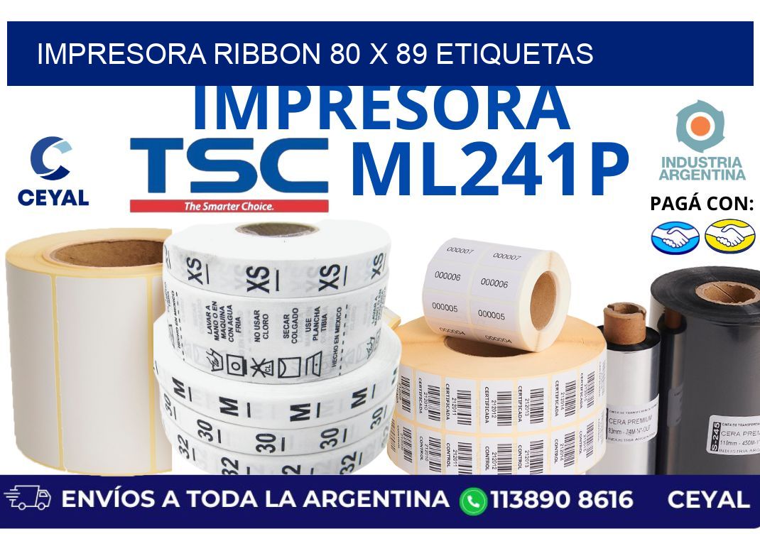 impresora ribbon 80 x 89 etiquetas
