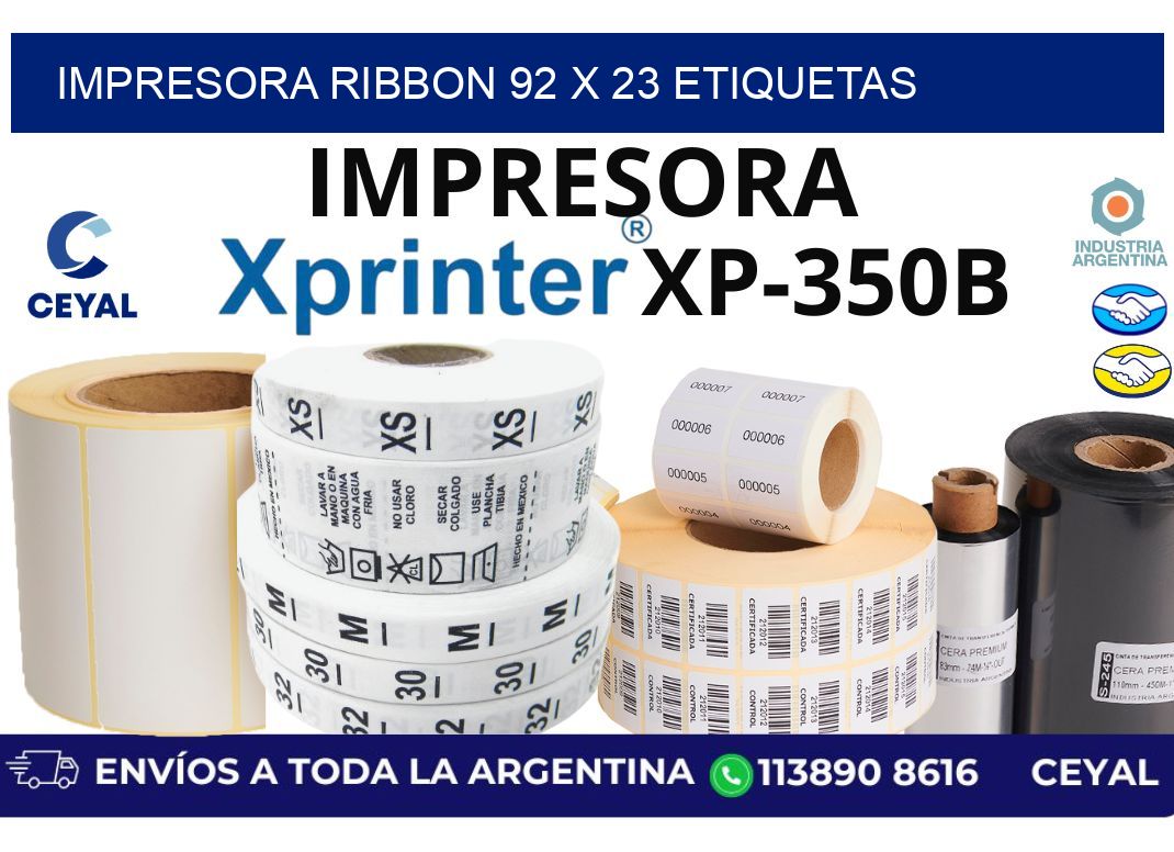 impresora ribbon 92 x 23 etiquetas