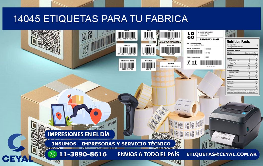 14045 etiquetas para tu fabrica