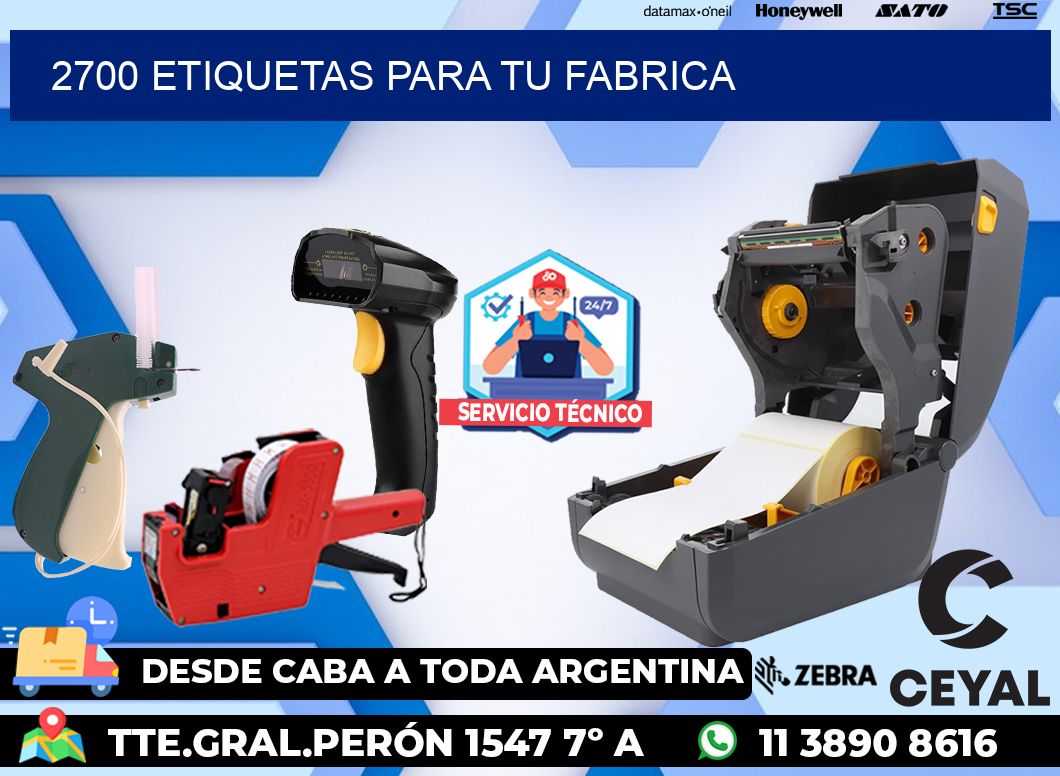 2700 etiquetas para tu fabrica