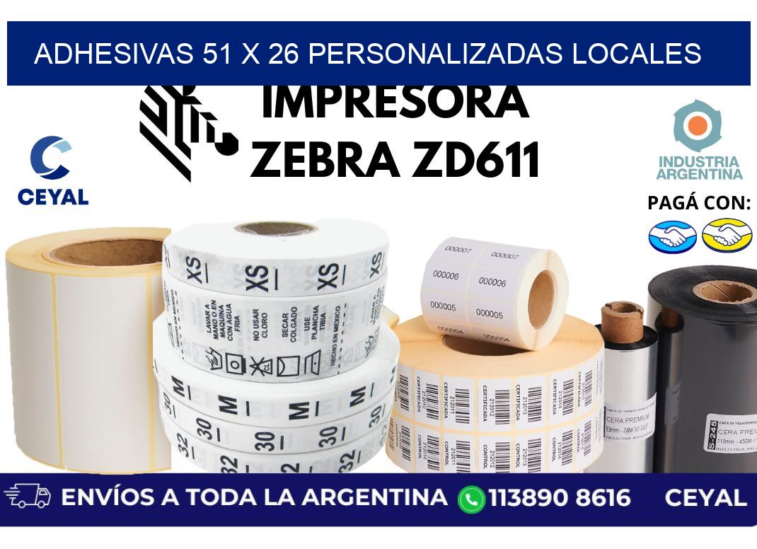 adhesivas 51 x 26 personalizadas locales
