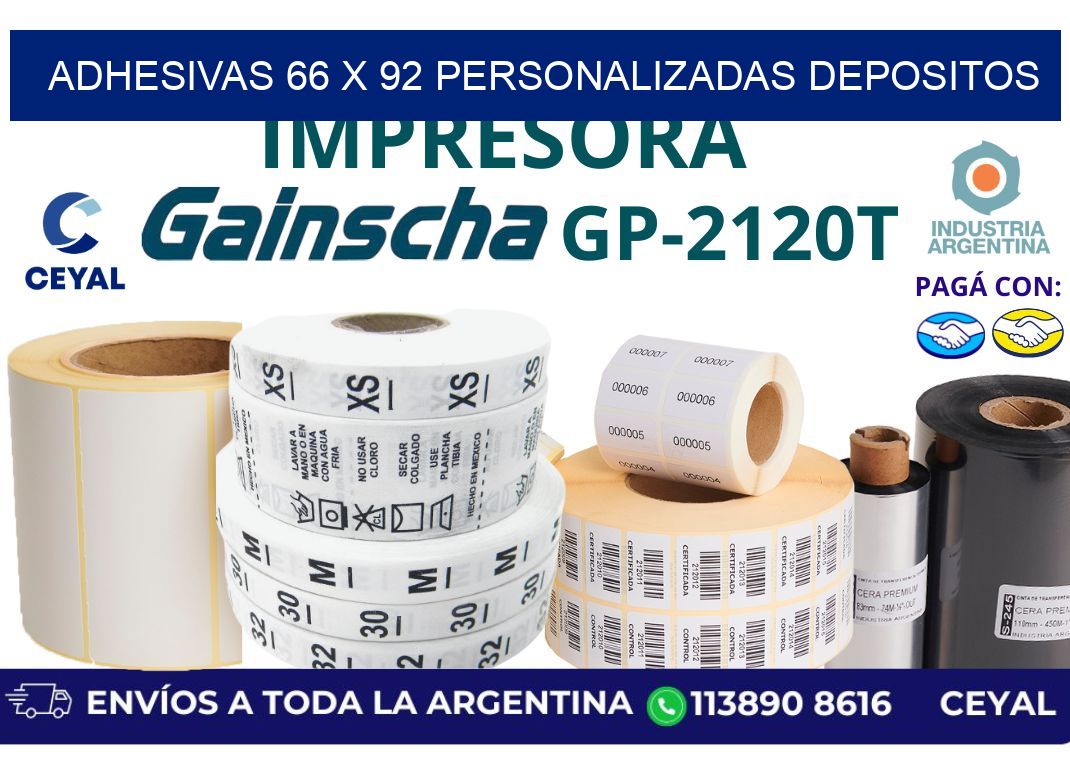 adhesivas 66 x 92 personalizadas depositos