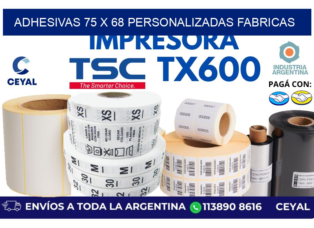 adhesivas 75 x 68 personalizadas fabricas
