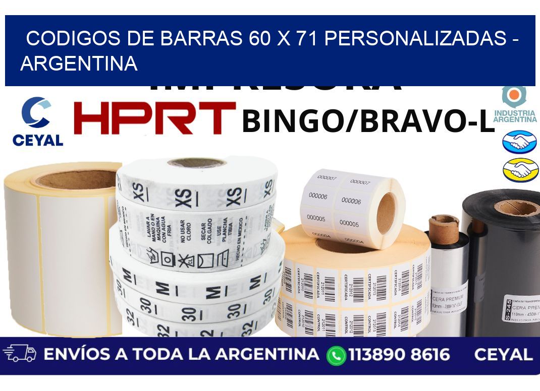 codigos de barras 60 x 71 personalizadas - Argentina